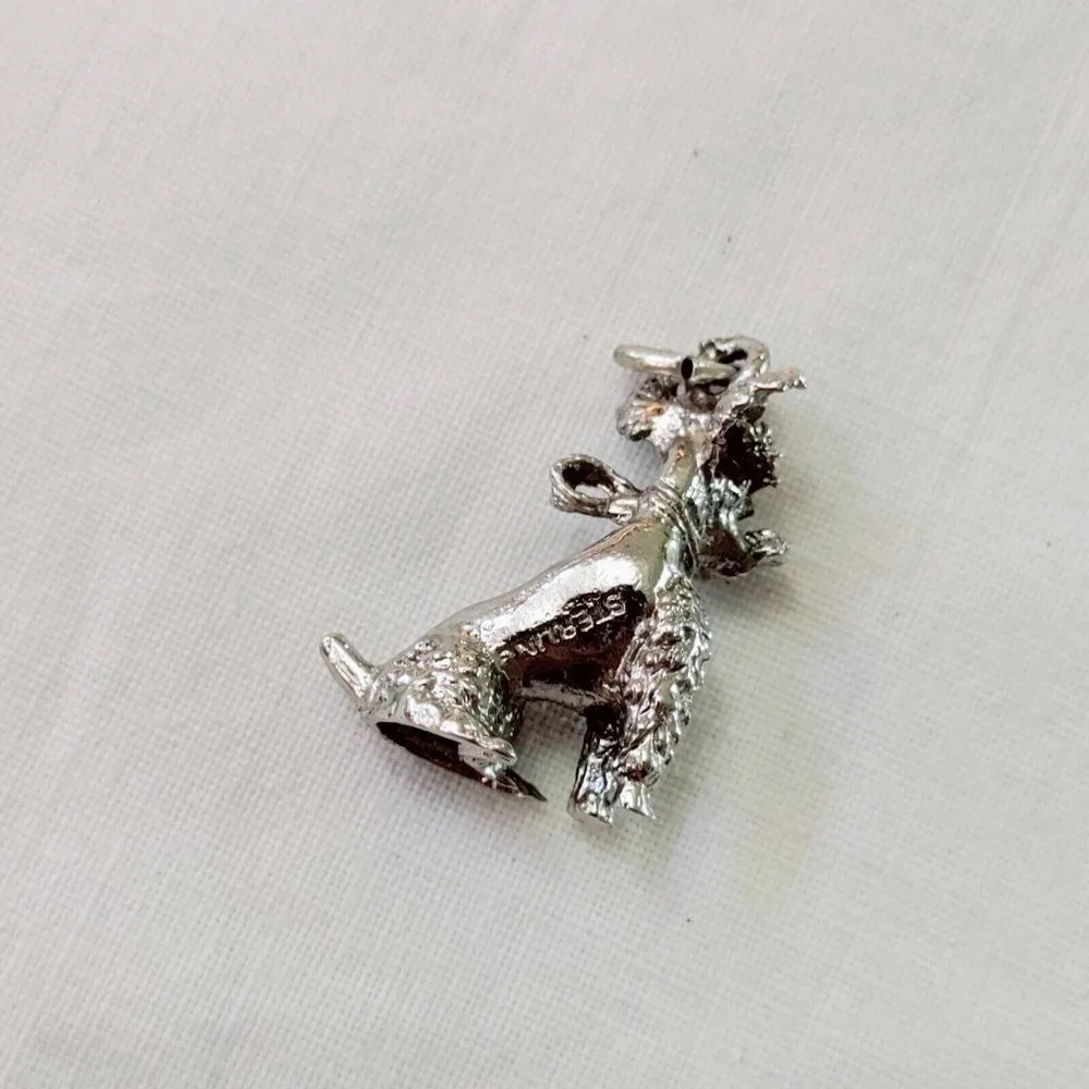 925 Sterling Silver Charm Poodle Pet Dog lover doggie collectible